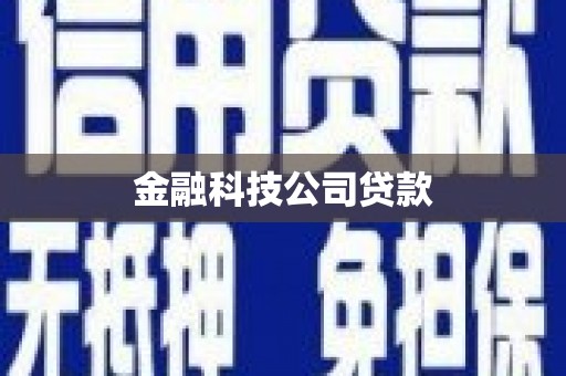 自贡金融科技公司贷款