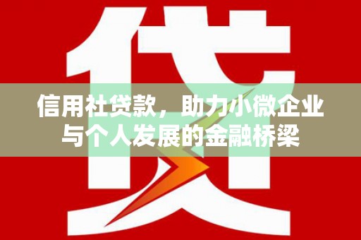 自贡信用社贷款，助力小微企业与个人发展的金融桥梁