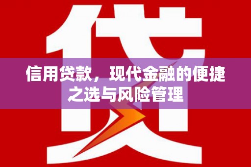 自贡信用贷款，现代金融的便捷之选与风险管理