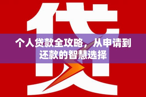 自贡个人贷款全攻略，从申请到还款的智慧选择