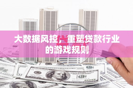 自贡大数据风控，重塑贷款行业的游戏规则