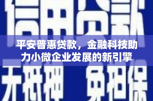 自贡平安普惠贷款，金融科技助力小微企业发展的新引擎
