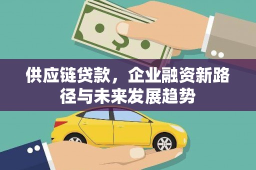 自贡供应链贷款，企业融资新路径与未来发展趋势