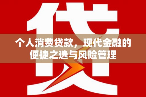 自贡个人消费贷款，现代金融的便捷之选与风险管理