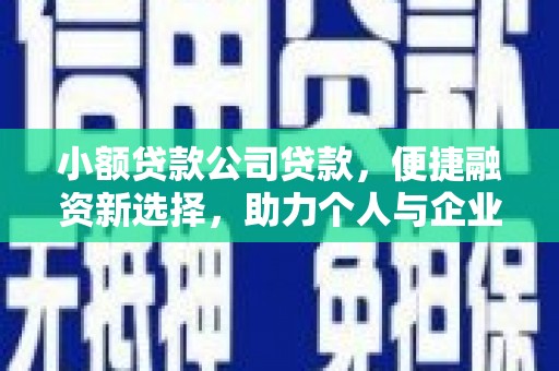 自贡小额贷款公司贷款，便捷融资新选择，助力个人与企业成长
