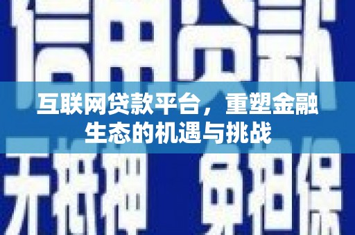 自贡互联网贷款平台，重塑金融生态的机遇与挑战