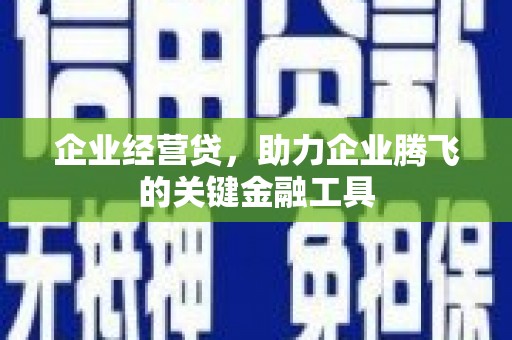 自贡企业经营贷，助力企业腾飞的关键金融工具