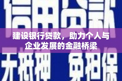 自贡建设银行贷款，助力个人与企业发展的金融桥梁