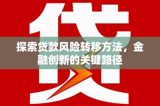 自贡探索贷款风险转移方法，金融创新的关键路径