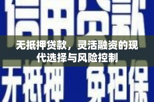 自贡无抵押贷款，灵活融资的现代选择与风险控制