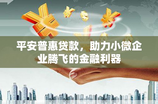 自贡平安普惠贷款，助力小微企业腾飞的金融利器