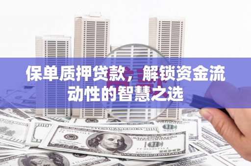 自贡保单质押贷款，解锁资金流动性的智慧之选