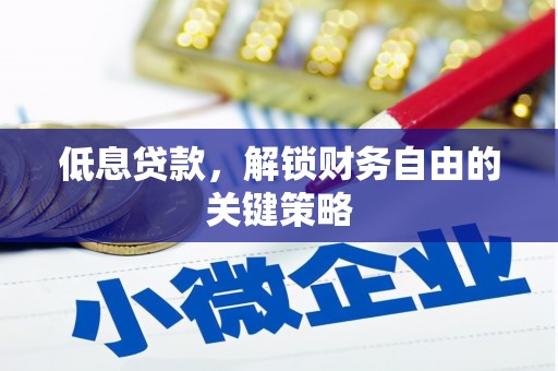 自贡低息贷款，解锁财务自由的关键策略