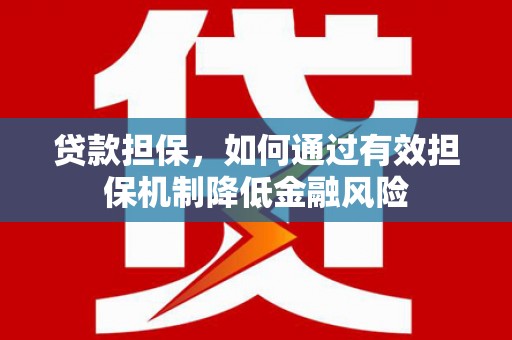 自贡贷款担保，如何通过有效担保机制降低金融风险