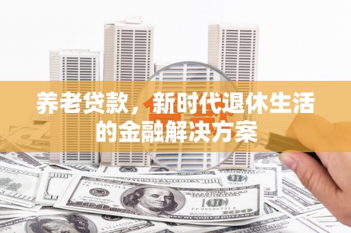 自贡养老贷款，新时代退休生活的金融解决方案