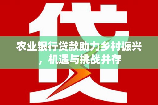 自贡农业银行贷款助力乡村振兴，机遇与挑战并存