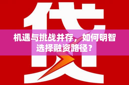 自贡机遇与挑战并存，如何明智选择融资路径？