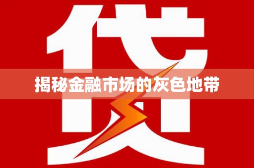 自贡揭秘金融市场的灰色地带